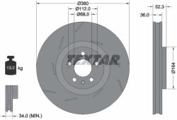 TEXTAR Disc Frana 92334205 Porsche Macan