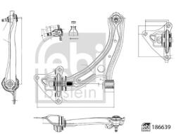 FEBI BILSTEIN Brat, Suspensie Roata Axa Fata Stanga 186639 Honda City V/Insight/Jazz Iii (186639)