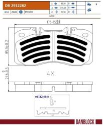 DANBLOCK Set Placute Frana, Frana Disc Db2912282 Iveco Daily Iv/Daily V/Daily Vi