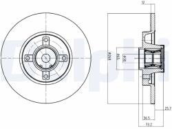 DELPHI Disc Frana Bg9053Rsc Citroën Berlingo/Berlingo Multispace/C4 I/C4 Ii/Ds4/Ds5