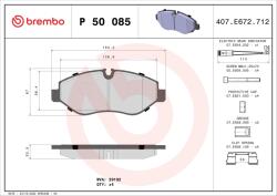 BREMBO Set Placute Frana, Frana Disc P50085 Freightliner Sprinter 3500 Standard Cargo (P50085)