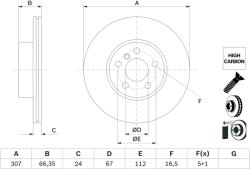 Bosch Disc Frana 0986479H33 Bmw 2/3/3 Touring/4/4 Gran (0986479H33)