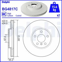 DELPHI Disc Frana Bg4817C Bmw 1/2 Active/2 Active Tourer/2 Gran/2 Gran Tourer/X1/X2 (BG4817C)