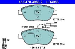 ATE Set Placute Frana, Frana Disc 13.0470-3983.2 Chrysler Delta Fiat Bravo/Bravo Ii (13.0470-3983.2)
