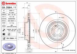 BREMBO Disc Frana 09. D984.11 Mercedes-Benz Gle/Gls