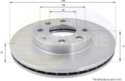 COMLINE Disc Frana Adc1008V Bedford Astra/Astramax Chevrolet Corsa/Corsa Pick-Up/Lanos (ADC1008V)