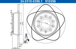ATE Disc Frana 24.0310-0356.1 Audi A1/A3/A3 Allstreet/Q2/Tt Cupra Ateca/Formentor (24.0310-0356.1)