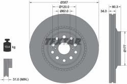 TEXTAR Disc Frana 92224303 Lexus Ls Toyota Century