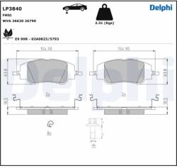 DELPHI Set Placute Frana, Frana Disc Lp3840 Citroën C3 Iv/C4 Iii/C4 X Peugeot 2008 Ii (LP3840)