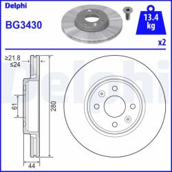 DELPHI Disc Frana Bg3430 Dacia Dokker/Dokker Pick-Up/Lodgy Renault Captur I/Clio Ii