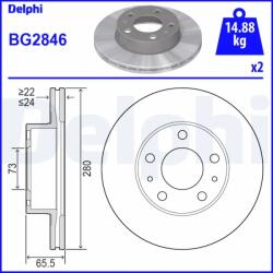DELPHI Disc Frana Bg2846 Citroën Jumper I/Jumper Ii Fiat Ducato Peugeot Boxer