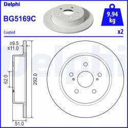 DELPHI Disc Frana Bg5169C Toyota C-Hr (BG5169C)