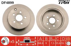TRW Disc Frana Df4899 Toyota Caldina/Celica/Matrix/Opa/Prius/Vista (DF4899)