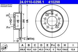 ATE Disc Frana 24.0110-0298.1 Hyundai Coupe Ii/Tiburon