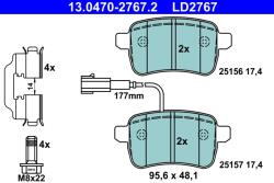 ATE Set Placute Frana, Frana Disc 13.0470-2767.2 Alfa Romeo Giulietta (13.0470-2767.2)