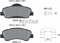 TEXTAR Set Placute Frana, Frana Disc 2525004 Peugeot 308 Ii/308 Sw Ii (2525004)