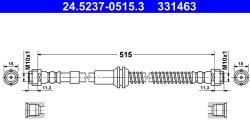 ATE Furtun Frana 24.5237-0515.3 Audi Q7 Porsche Cayenne Vw Touareg