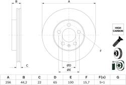 Bosch Disc Frana 0986479F32 Audi A1/A1 Allstreet/A1 City Carver Bmw 2 Daihatsu Ayla Ii