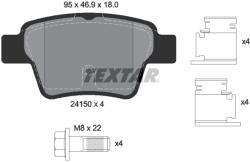 TEXTAR Set Placute Frana, Frana Disc 2415001 Citroën C4/C4 I Peugeot 207/307