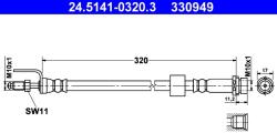 ATE Furtun Frana 24.5141-0320.3 Ford Transit/Transit Tourneo