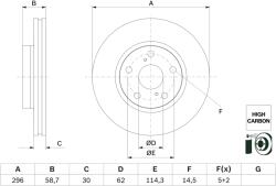 Bosch Disc Frana 0986479G67 Toyota Hilux Viii/Hilux Viii Pick-Up/Innova Ii