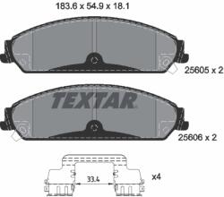 TEXTAR Set Placute Frana, Frana Disc 2560501 Chrysler 200/300C Dodge Challenger/Charger