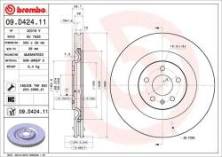BREMBO Disc Frana 09. D424.11 Audi A6 C8/A7/A8 D5/E-Tron/Q7/Q8/Q8 E-Tron Honda Integra (09.D424.11)