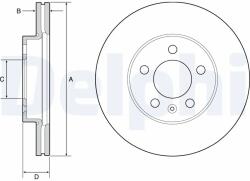 DELPHI Disc Frana Bg4963C Audi A1/A1 Allstreet/A1 City Carver Seat Arona/Ibiza V