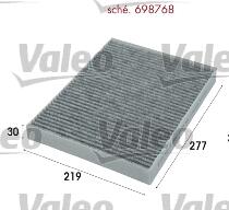 VALEO Filtru, Aer Habitaclu 698768 Audi Q7 Opel Astra G Porsche Cayenne Vw Amarok (698768)