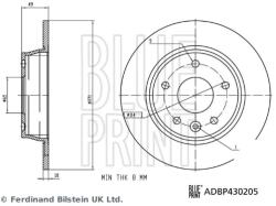 BLUE PRINT Disc Frana Puntea Spate Adbp430205 Maxus D60/Euniq 5/G50/G50 Plus