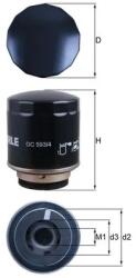 MAHLE Filtru Ulei Oc593/4 Audi A1/A3 Byd F3/G5/G6/Han/Huweijian 07/Qin/Qin Pro/S6/S7 (OC593/4)