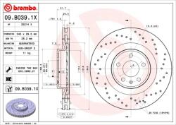 BREMBO Disc Frana 09. B039.1X Audi A4 B8/A5/Q5 Audi (Faw) Q5 B8 (09.B039.1X)