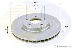COMLINE Disc Frana Adc0274V Nissan Juke/Pulsar/Qashqai I/Tiida/X-Trail Ii (ADC0274V)