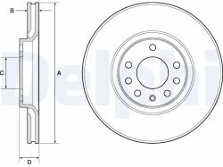 DELPHI Disc Frana Bg3770C Opel Adam/Astra G/Astra H/Astra H Classic/Astra H Gtc/Corsa D