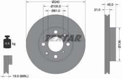 TEXTAR Disc Frana 92077800 Honda Brio/Brio Amaze/Brio Ii/Civic V/Civic Vi/Crx Iii (92077800)