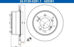 ATE Disc Frana 24.0120-0261.1 Ssangyong Rodius I/Rodius Ii (24.0120-0261.1)