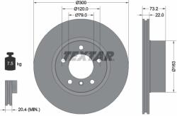 TEXTAR Disc Frana 92238505 Bmw 1/3/3 Gran Turismo/4/4 Gran (92238505)
