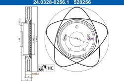 ATE Disc Frana 24.0328-0256.1 Hyundai Sonata V/Tucson/I40 I/I40 I Cw/I40 I Kombi (24.0328-0256.1)