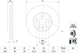 Bosch Disc Frana 0986479H03 Volvo S60 Iii/S90 Ii/V60 Ii/V60 Ii Cross Country/V90 Ii (0986479H03)
