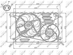 NRF Ventilator, Radiator 47754 Volvo S60 Ii/S60 Ii Cross Country/S80 Ii/V60 I/V60 Ii (47754)