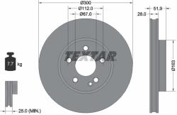 TEXTAR Disc Frana 92291803 Mercedes-Benz Marco Polo/Vito/Vito Mixto