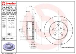 BREMBO Disc Frana 09.9905. 11 Jeep Cherokee/Wrangler Ii (09.9905.11)