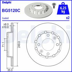 DELPHI Disc Frana Bg5120C Citroën C3 Iv/C4 Iii/C4 X Ds Ds 3 / Ds 3 Crossback Opel Mokka