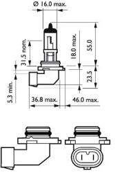 Philips Bec, Far Faza Lunga 9006Xvpb1 Alpina B10/B3/B5/D10/D3 Bmw 3/5/6/7/Z3 Hyundai I30 (9006XVPB1)