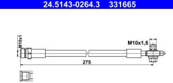 ATE Furtun Frana 24.5143-0264.3 Seat Leon Skoda Octavia Iii (24.5143-0264.3)
