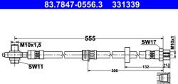 ATE Furtun Frana 83.7847-0556.3 Seat Alhambra Vw Sharan (83.7847-0556.3)