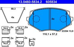 ATE Set Placute Frana, Frana Disc 13.0460-5834.2 Mazda Mx-5 I/Mx-5 Ii