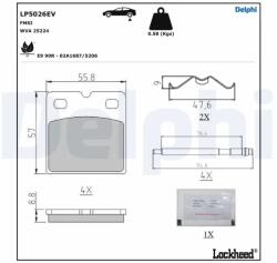 DELPHI Set Placute De Frana, Frana De Parcare Cu Disc Lp5026Ev Tesla Model S/Model X