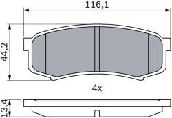 Bosch Set Placute Frana, Frana Disc 0986424313 Lexus Gx Mitsubishi Pajero Iv (0986424313)