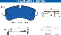 ATE Set Placute Frana, Frana Disc 13.0460-4725.2 Mercedes-Benz Sprinter 3, 5-T (13.0460-4725.2)